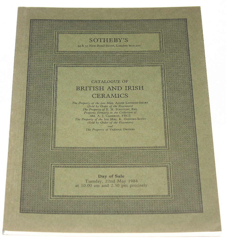 Sothebys Catalogue British and Irish Ceramics London May 1984