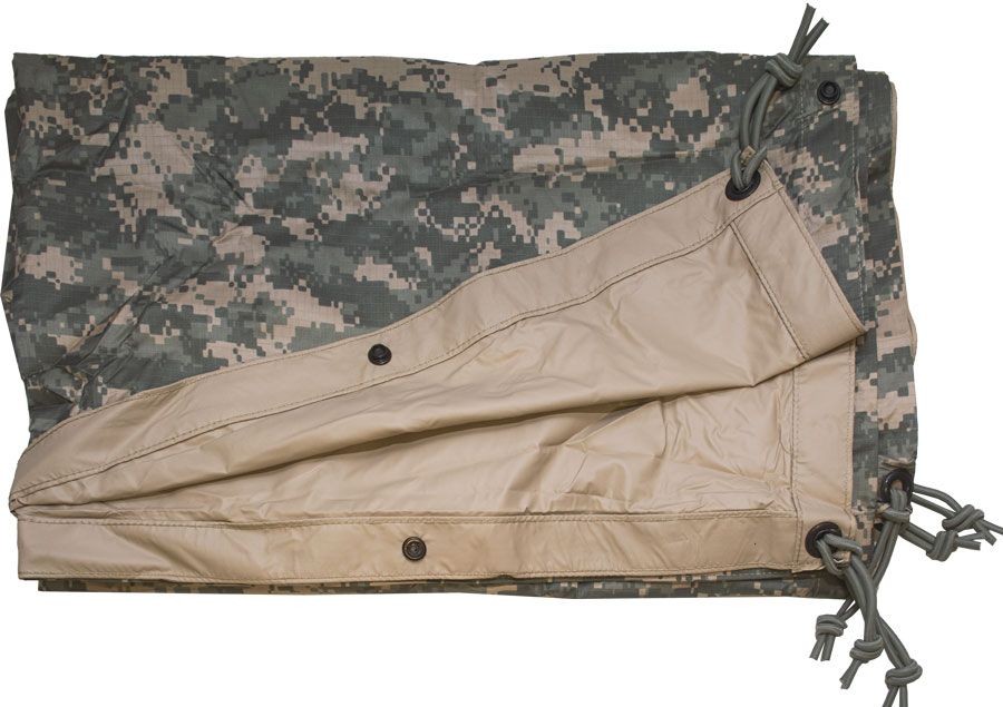 USGI Military Reversible Field Tarp ACU 90 x 80 Ground Tarpaulin Shelter FAIR