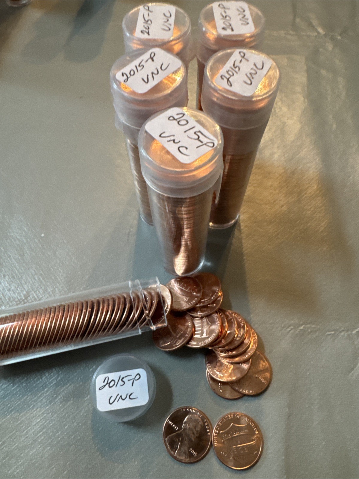 2015-P Lincoln Shield Cent Penny 50 Coin roll BU GEMS in Tube Estate Liquidation