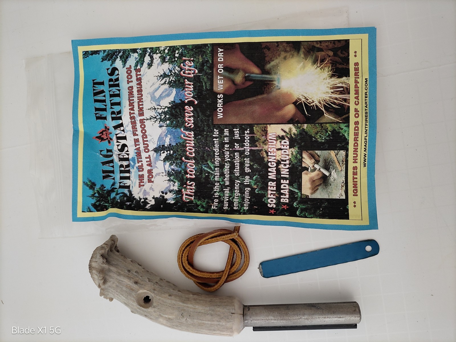 Mag Flint Firestarter Stag Handle Fire Starter