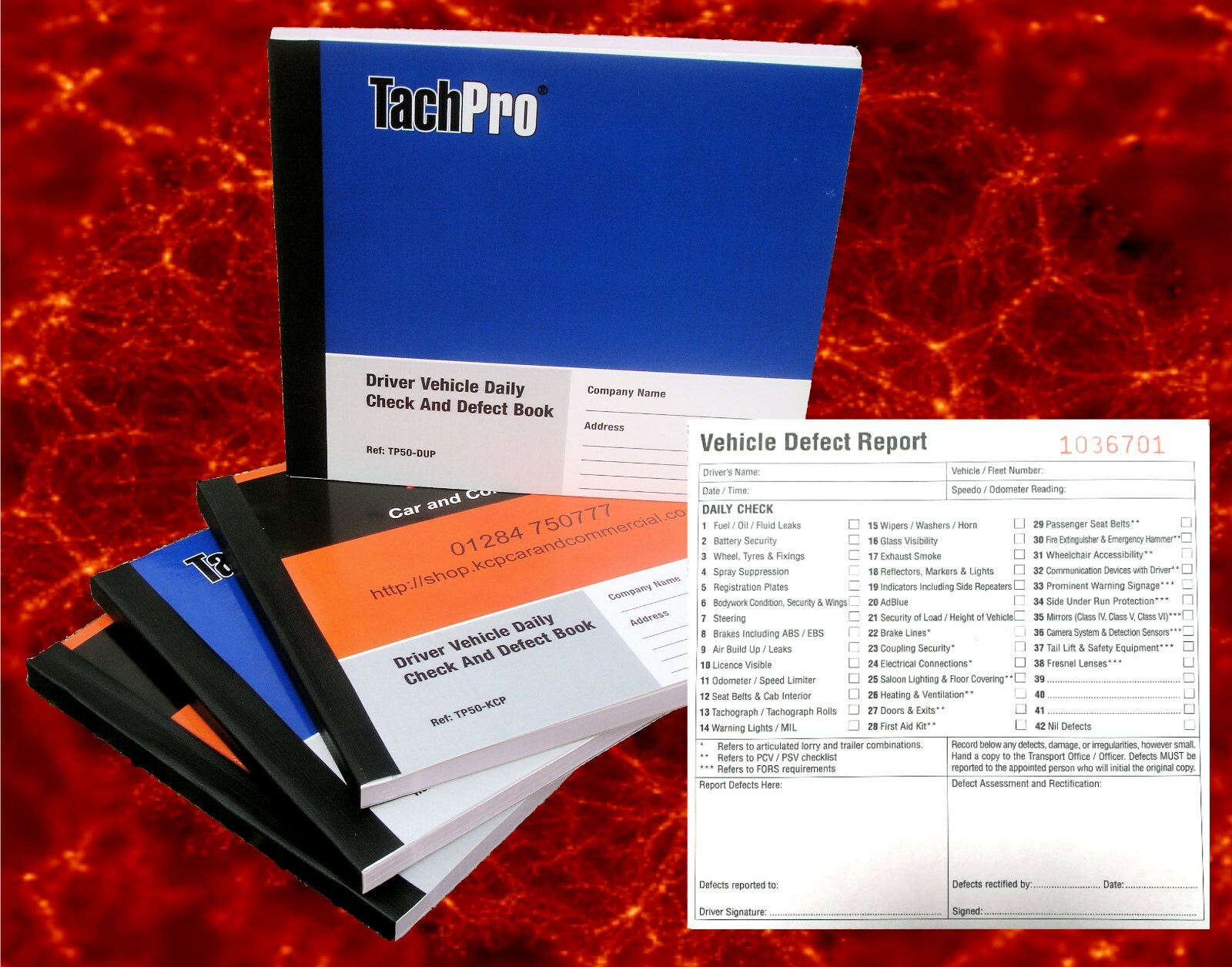 Tachpro 50 Page Drivers Daily Duplicate Defect & Check Book Tachograph Tachodisc