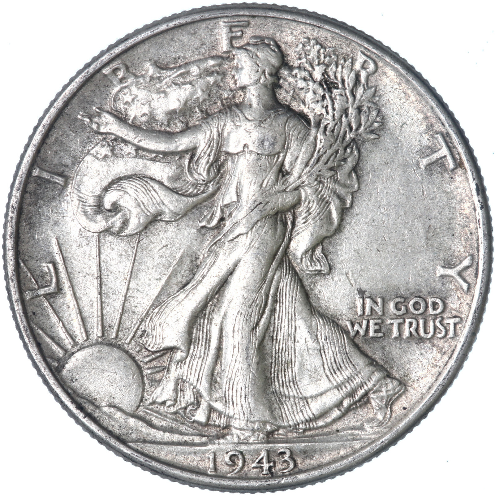 1943 (P) Walking Liberty Half Dollar 90% Silver Extra Fine XF