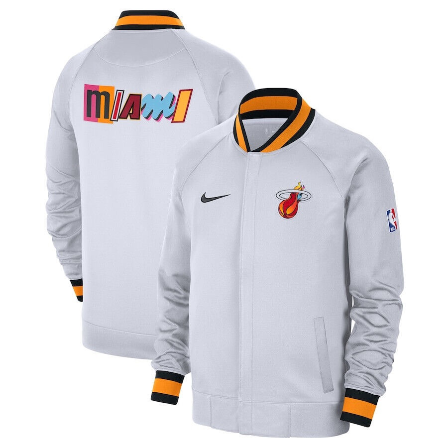 2XL Nike MEN'S Miami Heat 2022/23 City Edition Showtime Thermaflex Jacket, White