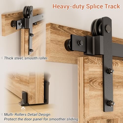 72”/6FT Sliding Barn Door Hardware Kit with Adjustable U Shape Barn 72"/6FT