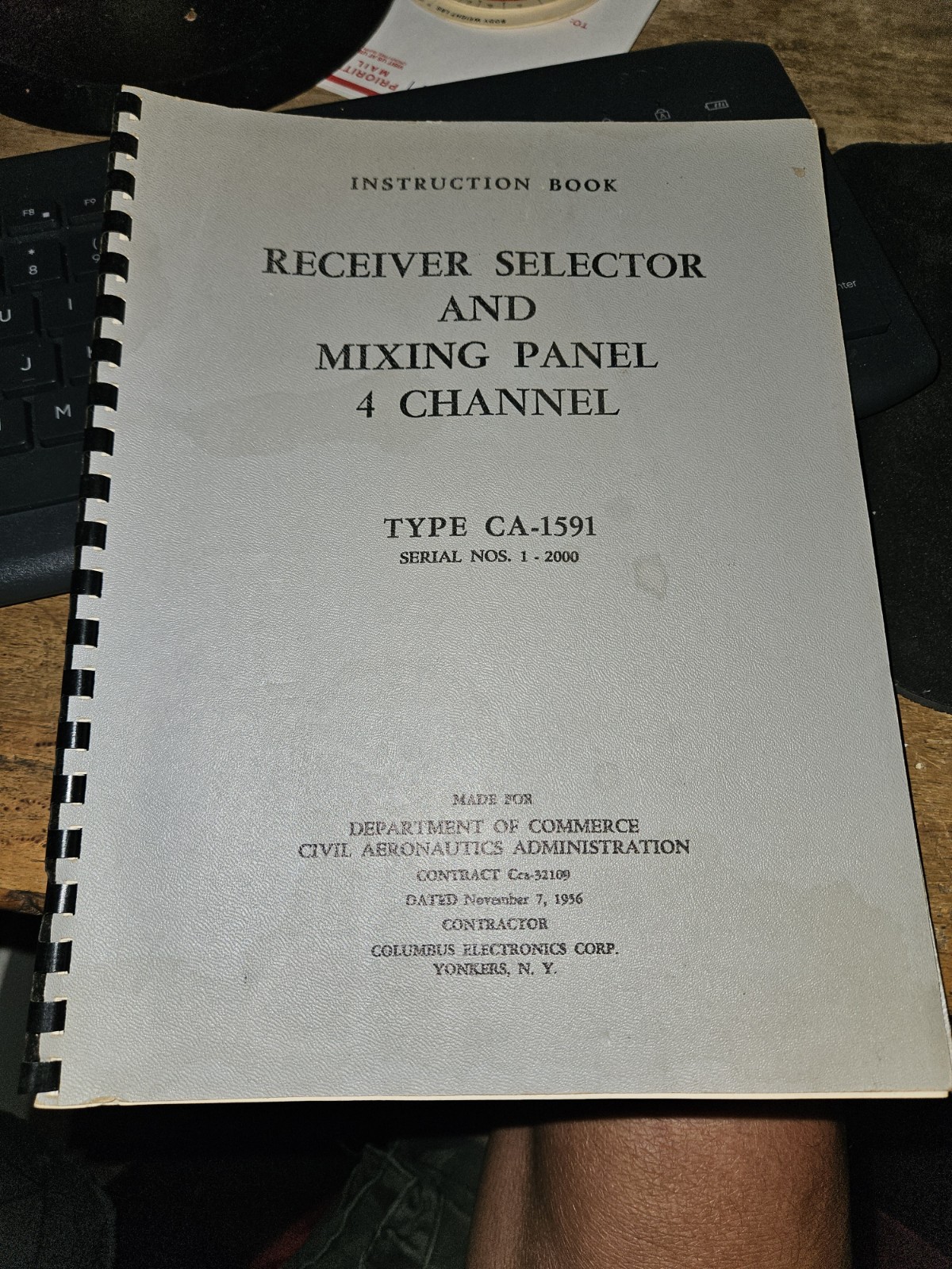 RARE 1956 RECEIVER SELECTOR MIXING PANEL 4 CHANNEL TYPE CA-1591 INSTRUCTION BOOK