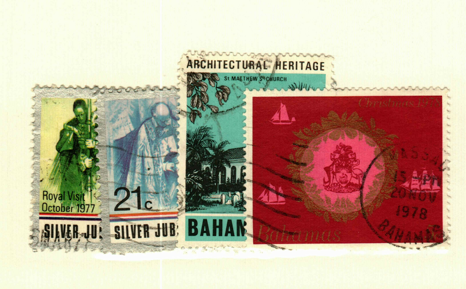 Bahamas #402,404,421,444 used