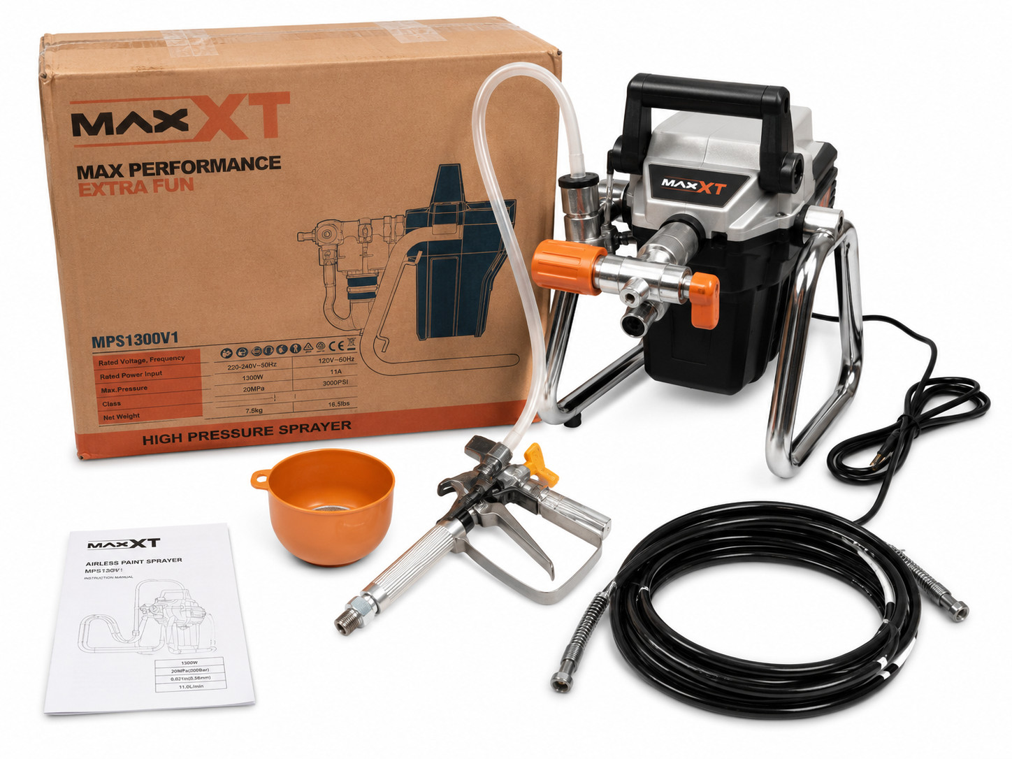 MAXXT MPS1300V1 Airless Paint Sprayer 3000 PSI Tested Powers On; Read