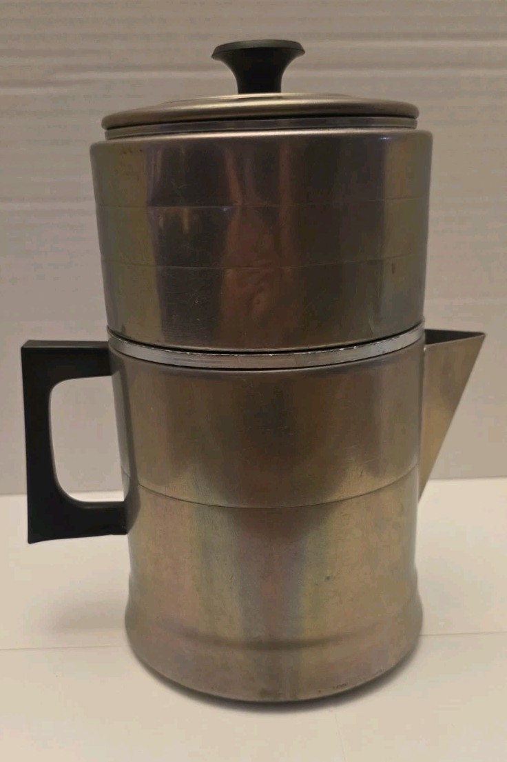 Vintage Comet Aluminum 9 Cup Drip Coffee Maker Pot The Popular USA Camping MCM