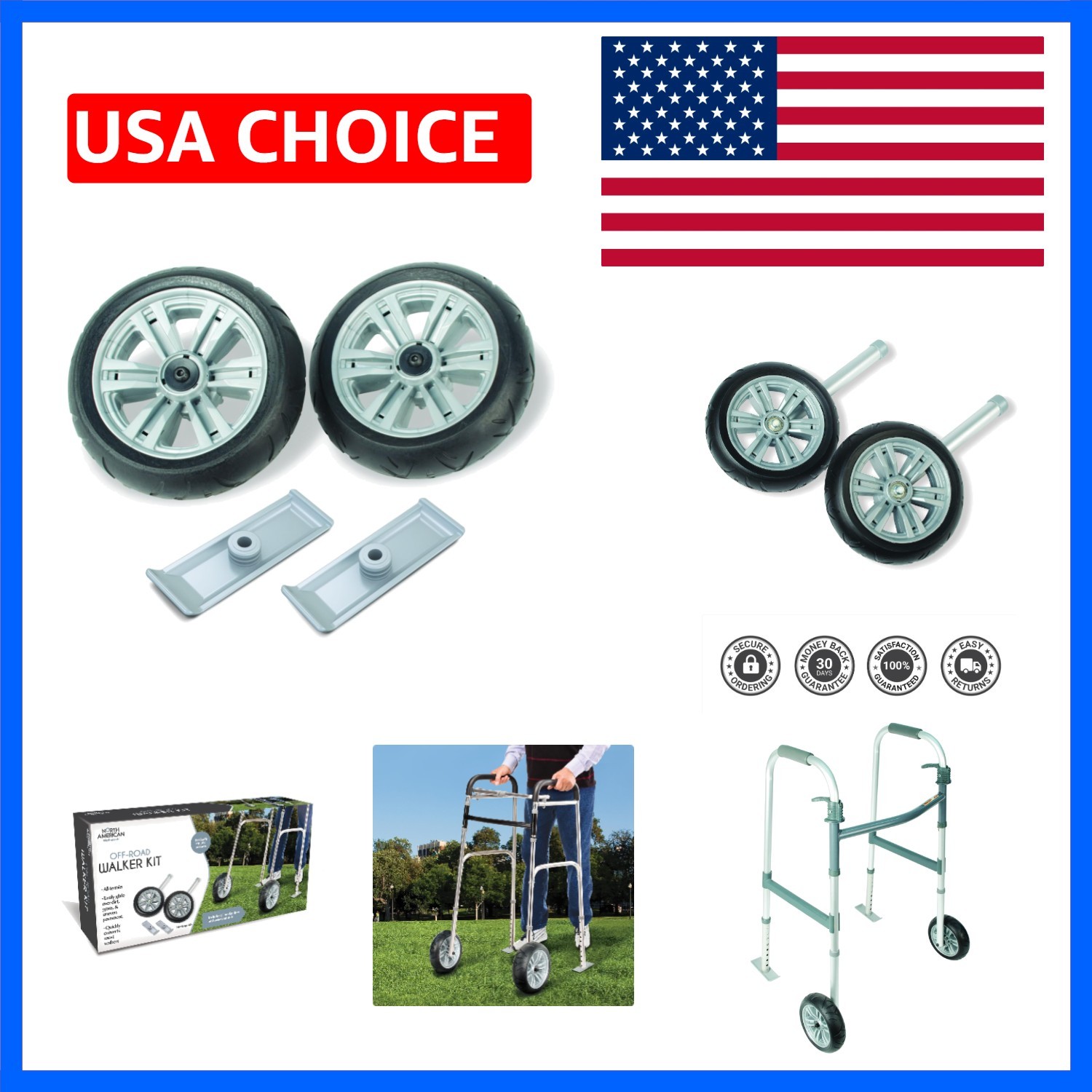 International Off-Road Large Walker Wheels, One Color, 4 Piece Set, 1 Count