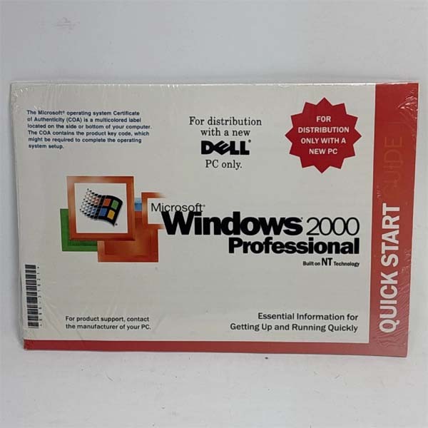 Microsoft Windows 2000 Professional COA Dell OEM Reinstallation CD SP2 SEALED