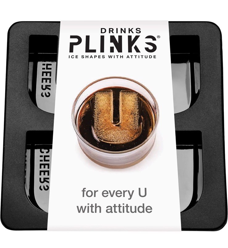 Customized Letter U Monogram Ice Cube Mold - Silicone Drink Plinks, NEW