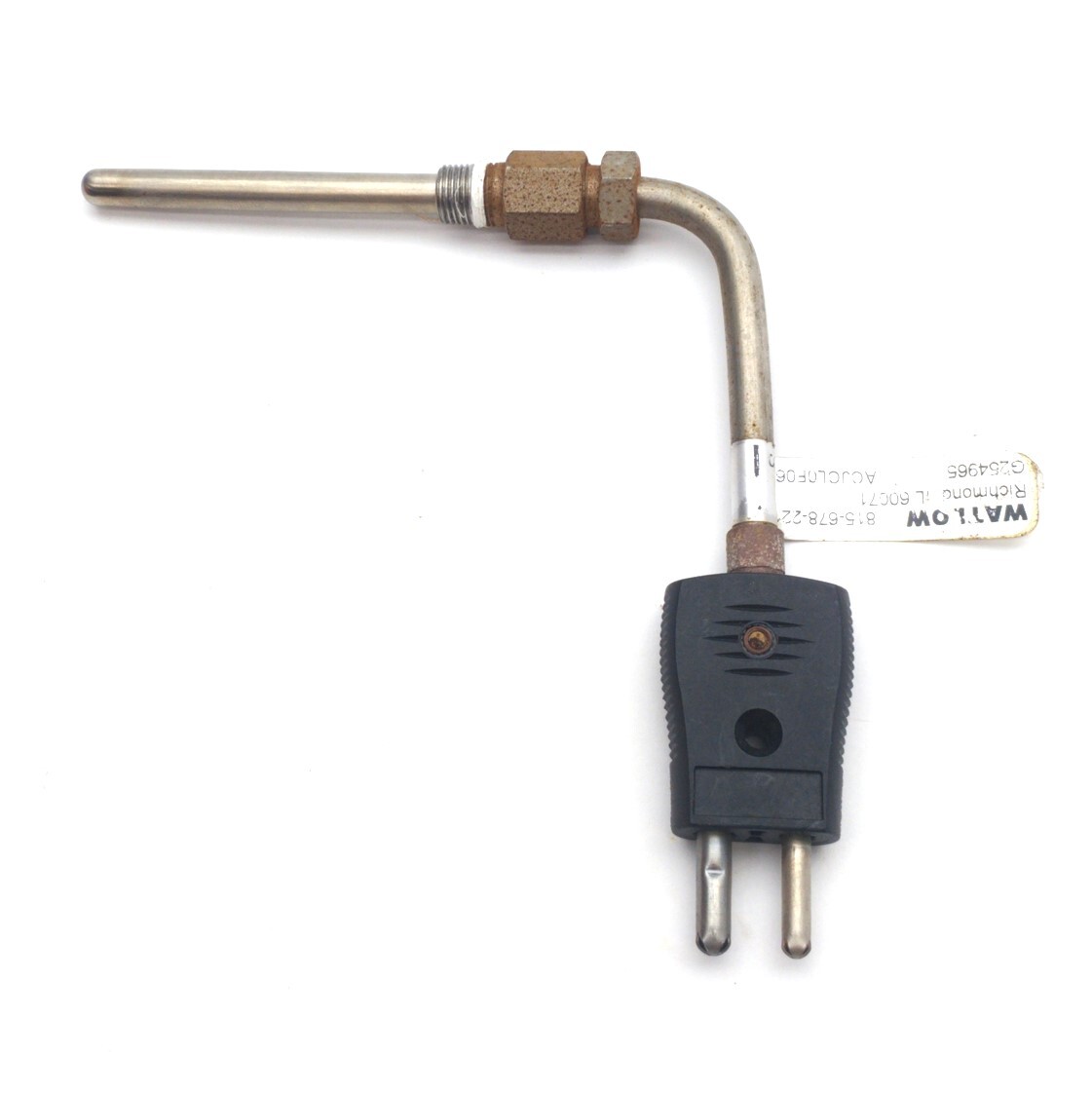 Watlow ACJCL0F060UJ000 90 Degree Thermocouple Type-J ⌀1/4" 6" Sheath Male Plug
