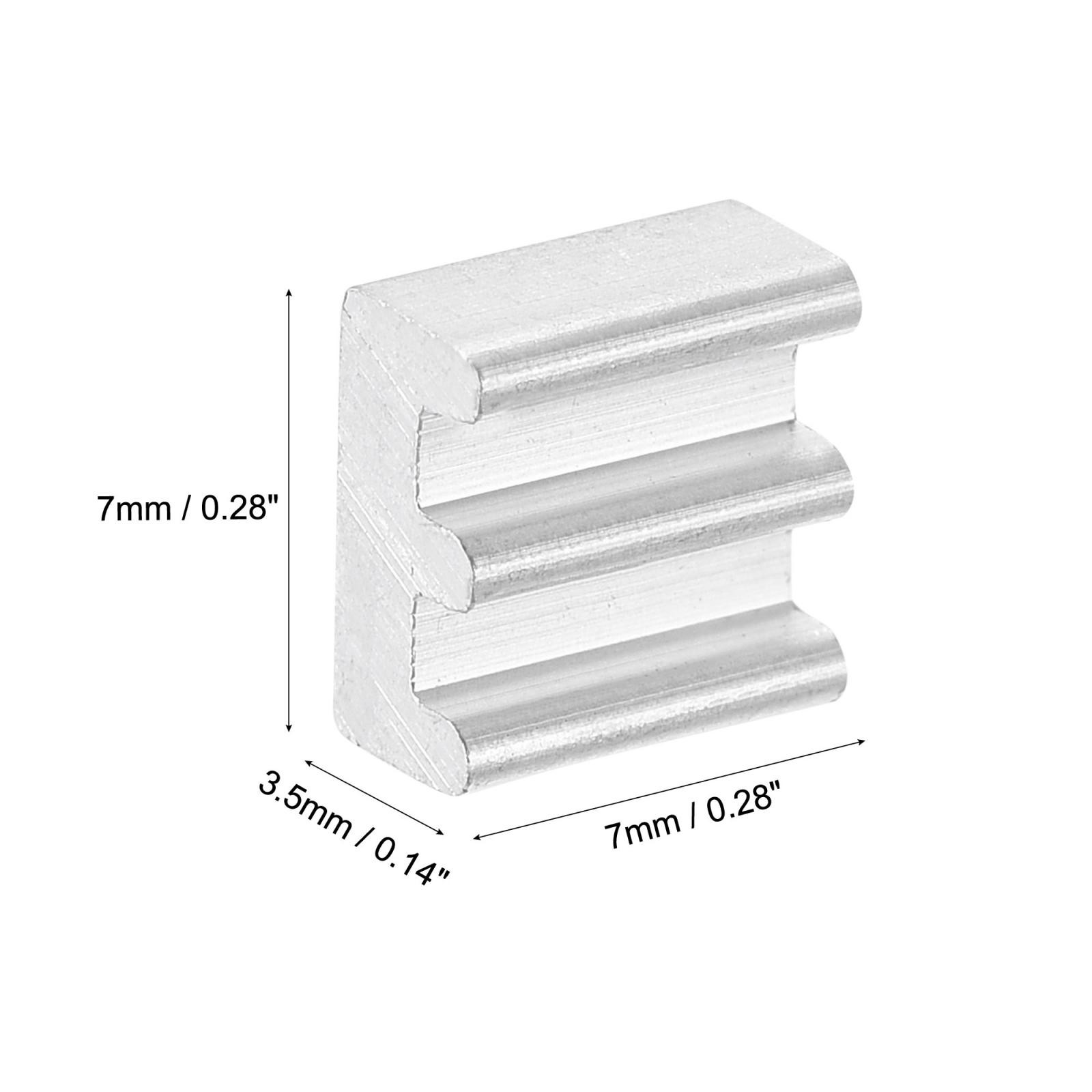 7x7x3.5mm Aluminum Heatsink Electronics Cooler for MOS IC Chip Silver 12 Pcs