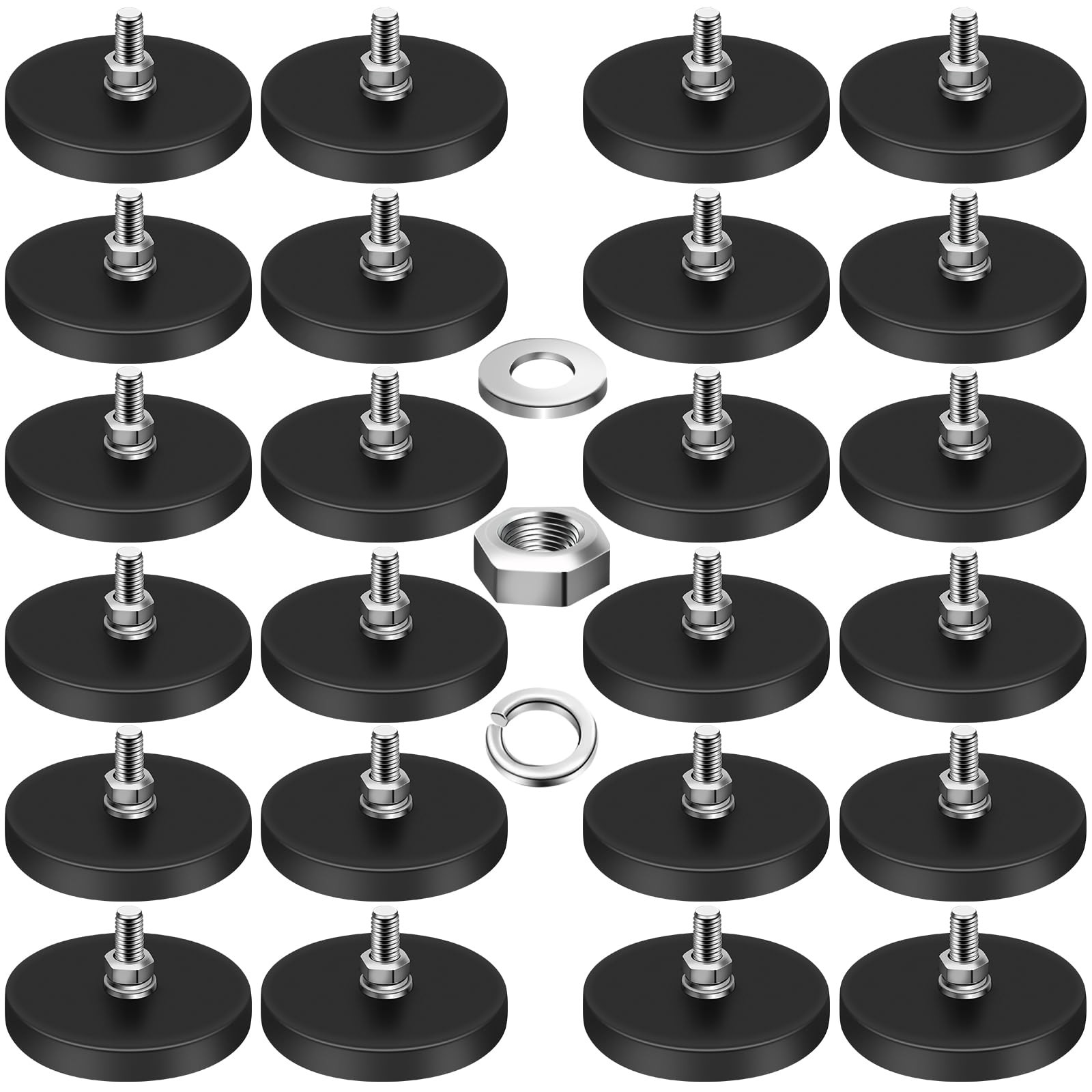 24Pack Neodymium Magnets 30LBS with M5 Magnetic Base 1.69 Inch