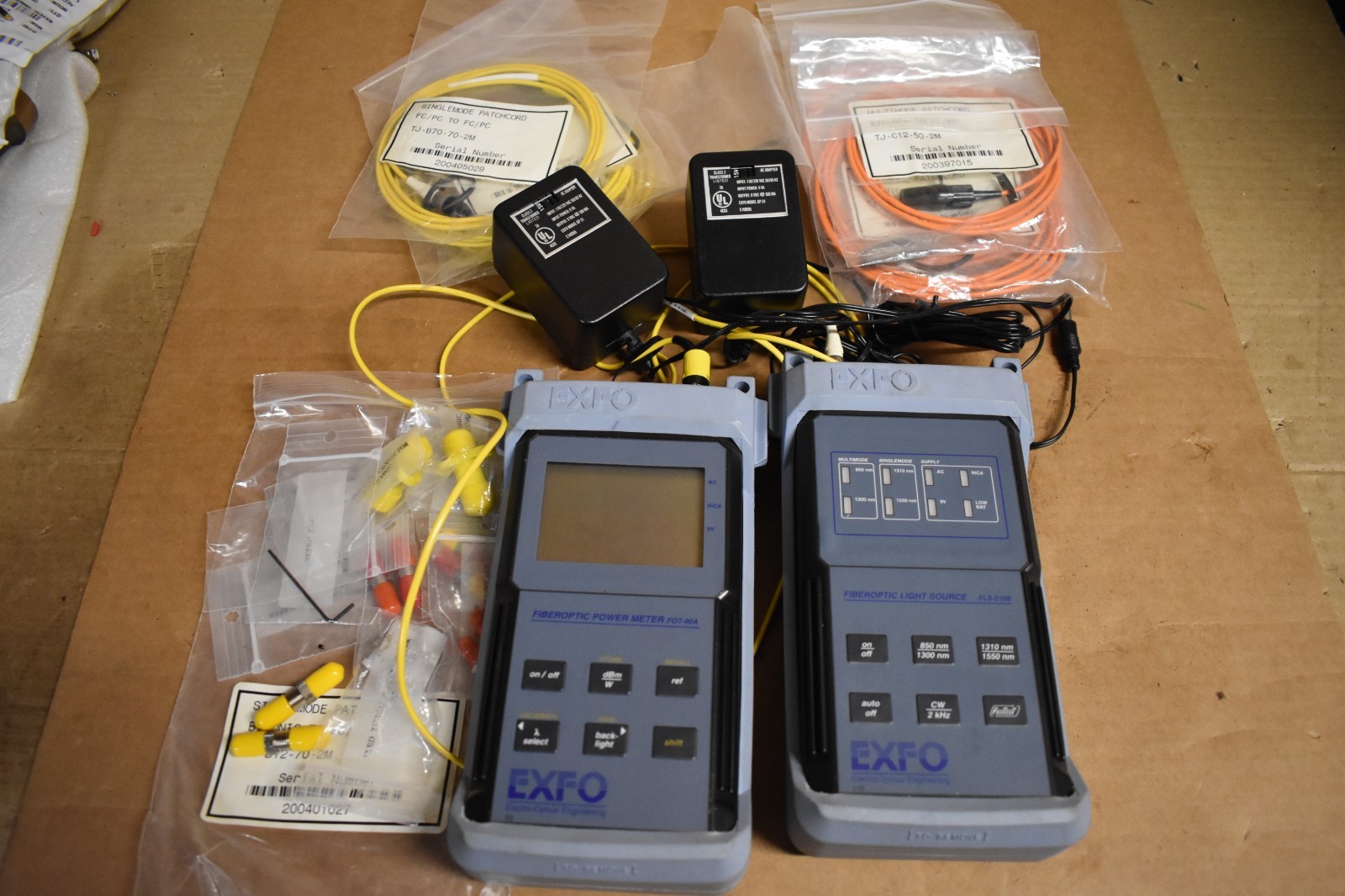 EXFO FOT-90A Power Meter, FLS-210B Fiberoptic Light Source