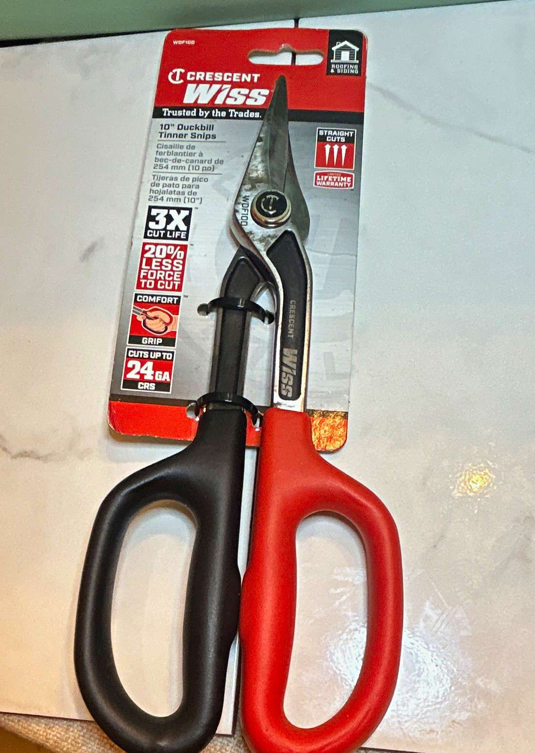 Crescent Wiss WDF100 Duckbill Tinner Snips Straight Cut Steel Blade 10 in