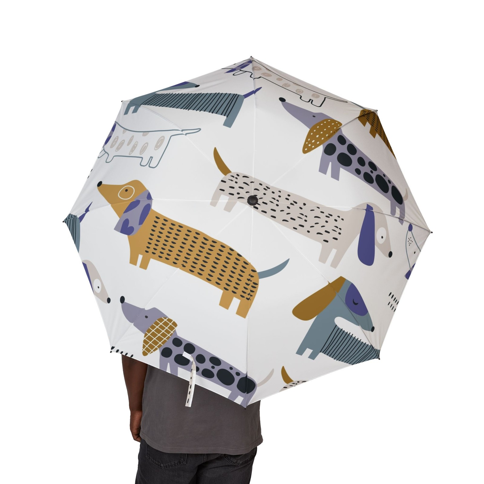 Abstract Dachshund Pattern Umbrella | Foldable Rain Parasol