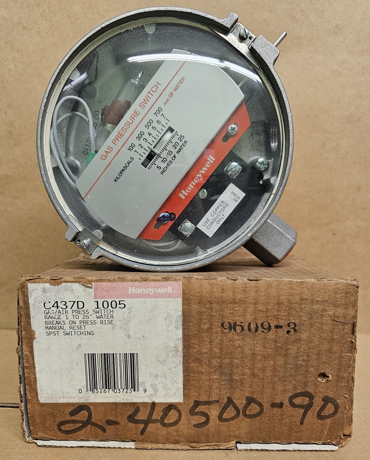 HONEYWELL C437D 1005 Gas/Air Pressure Switch Range 1-26"