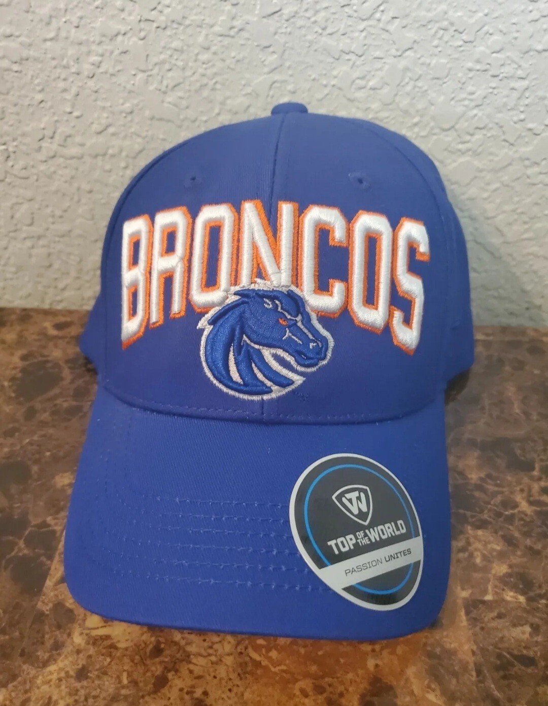 New NCAA Boise State Broncos Blue Embroidered-Top of the World Football Hat