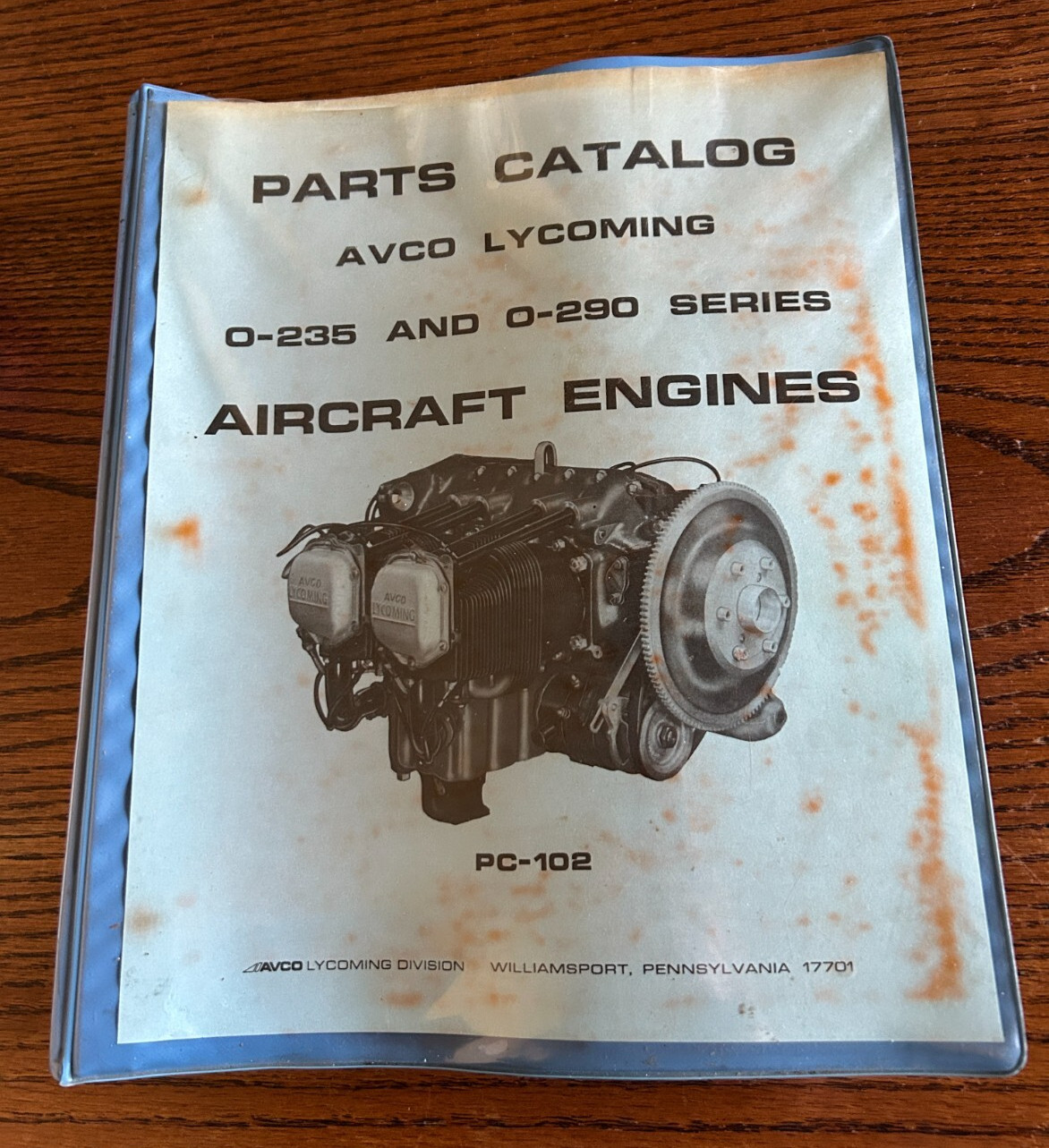 Lycoming Models 0-235 0-290 Series Aircraft Engines Parts Catalog 1973 PC-102