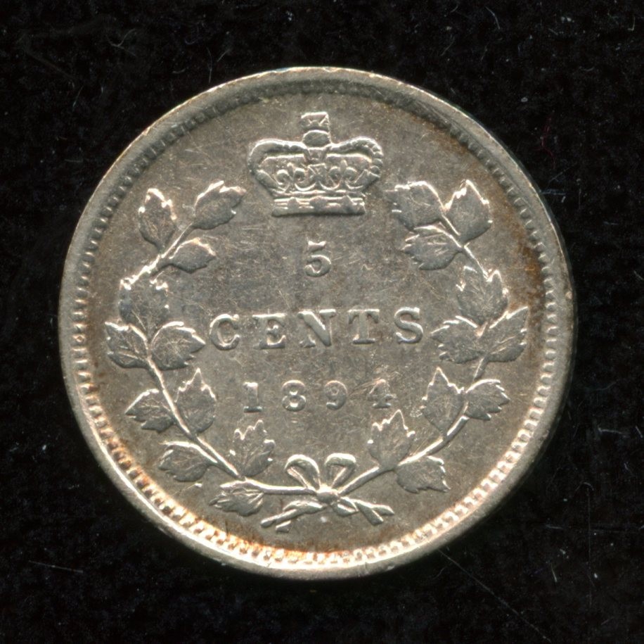1894 Canada Five Cents - Very Fine+ Condition