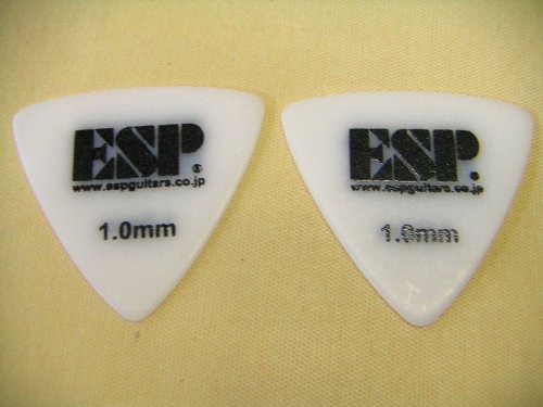 @Pick ESP Triangle 1.0mm Hard 5-Pack White Anti-Slip Sand Grip PD-PS10 / WH