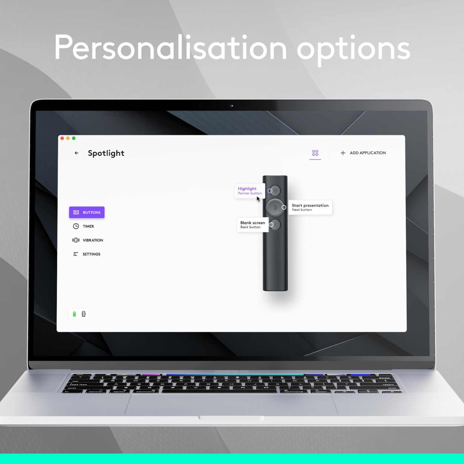 Universal Wireless Presentation Clicker with Laser Pointer, Bluetooth, 30m Range