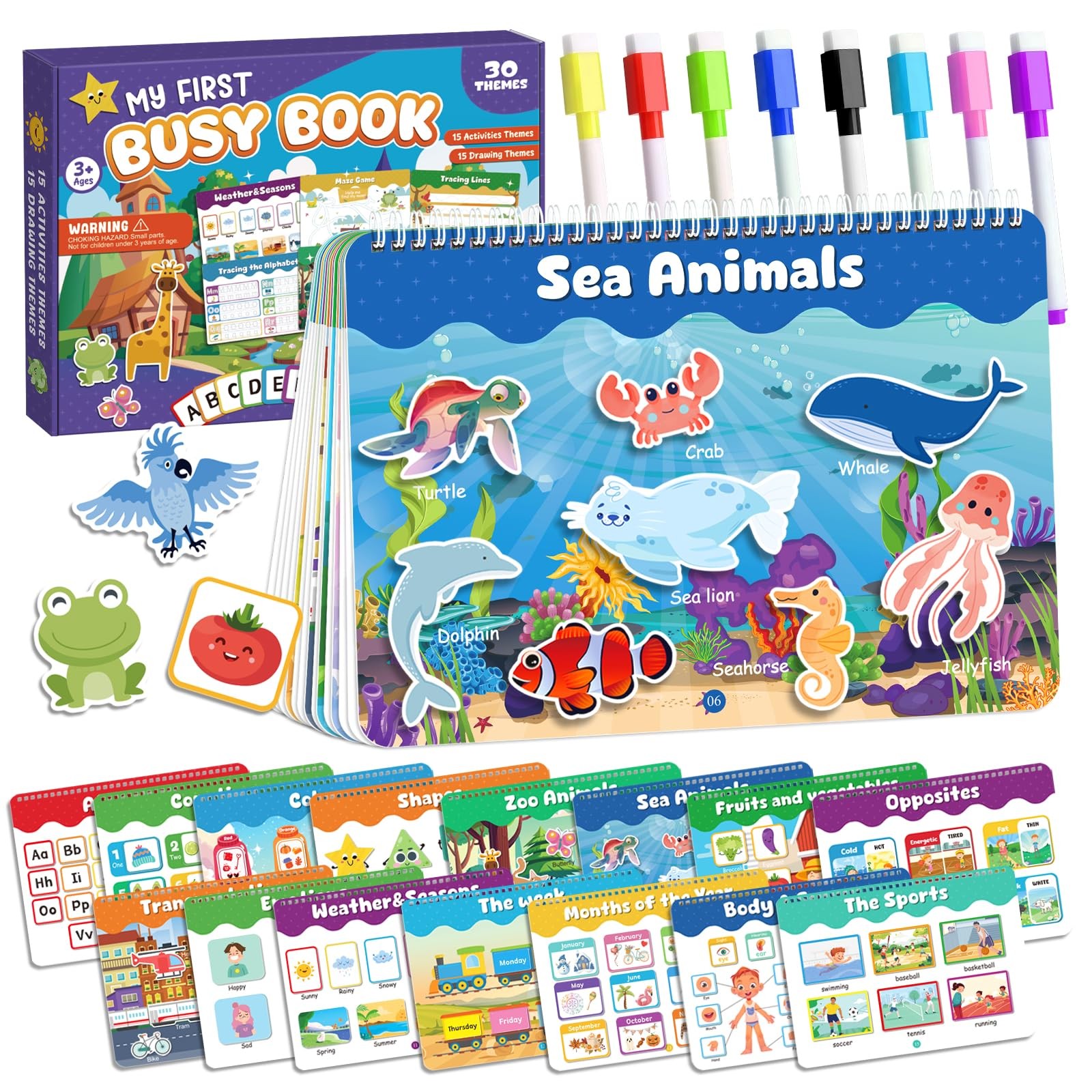 Montessori Busy Book for Toddlers 3-5, Activity Books for Kids, Toddler Busy ...