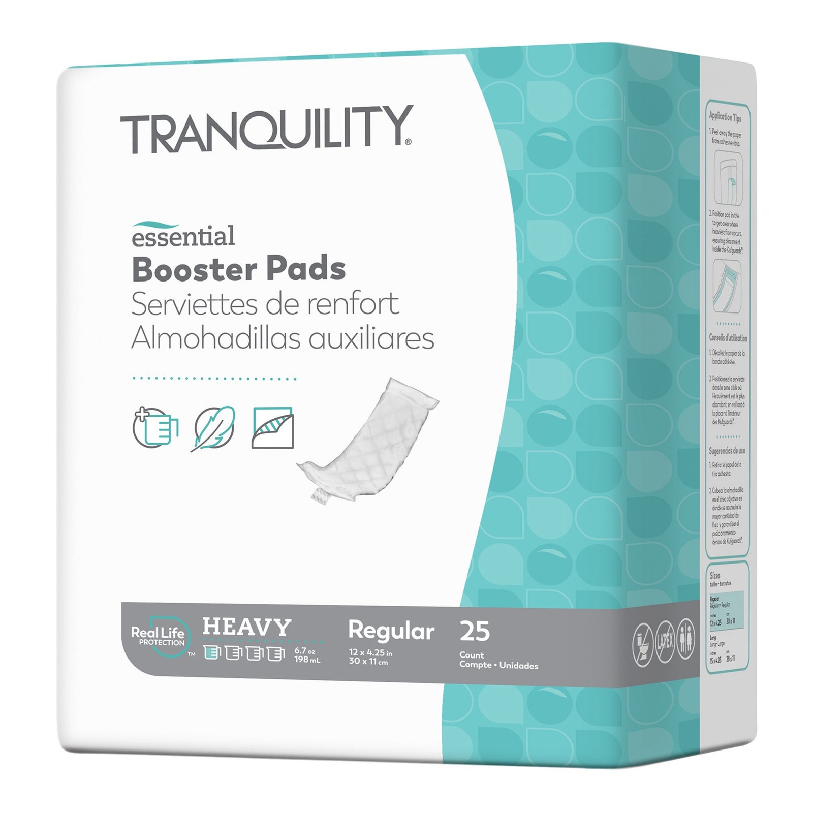 Tranquility Booster Pad 4-1/4 X 12 Inch Flow-Through Pad 63 200 Ct