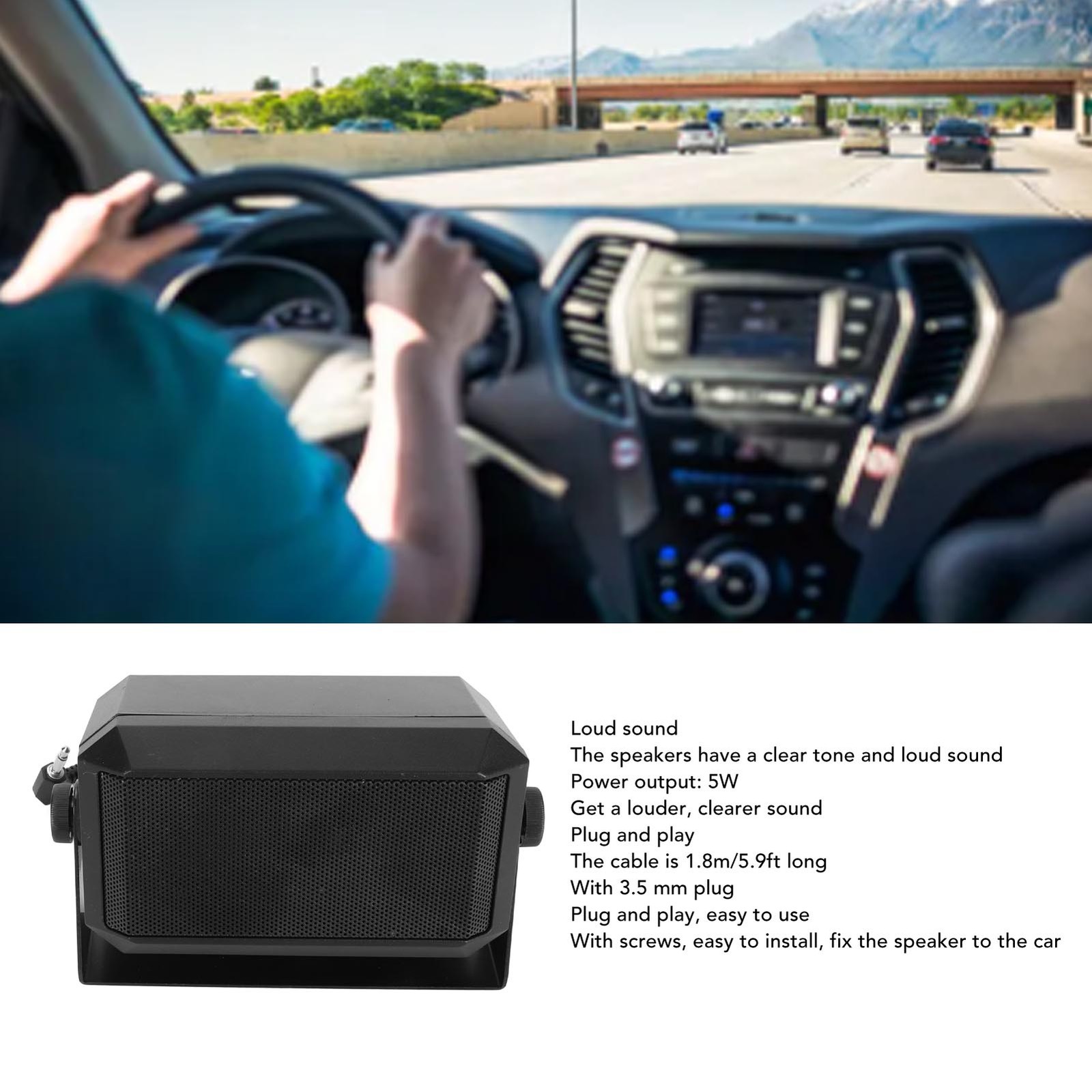 Car Radio External Speaker Compact Loud Clear Sound For CB Radio