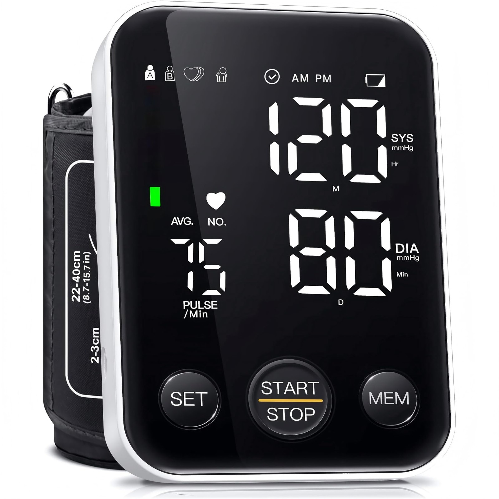 Oklar FDA Cleared Blood Pressure Monitor Upper Arm BP Machine Large, Black