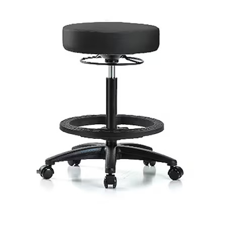 Bench Stool, Hi, Vinyl, Bf, Casters, Blk, Br-Vhbso-Rg-Bf-Rc-8540
