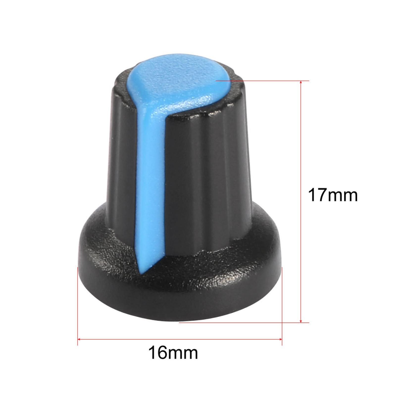 40 x Yellow Red Blue White Potentiometer Rotary Control Knobs Caps 6mm Hole