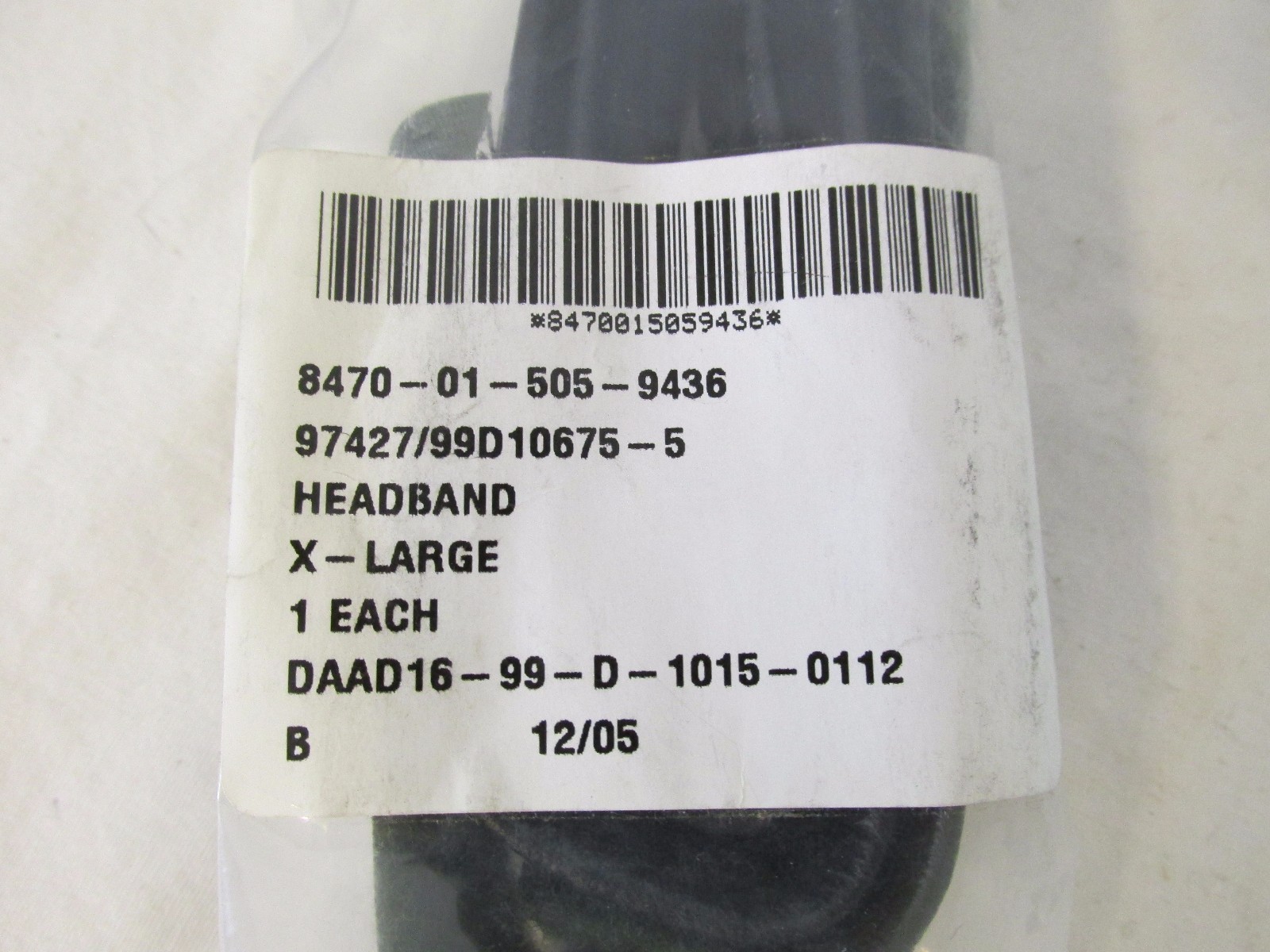 Unused 99-D U.S. Military Combat Helmet Adjustable Headband X-Large Green NIP