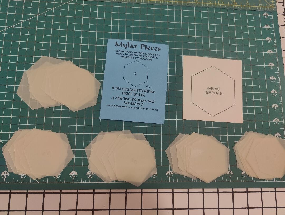 Brandy’s Mylar Foundation Pieces 1 1/2" Hexagons &Brandy's  Pop Stick