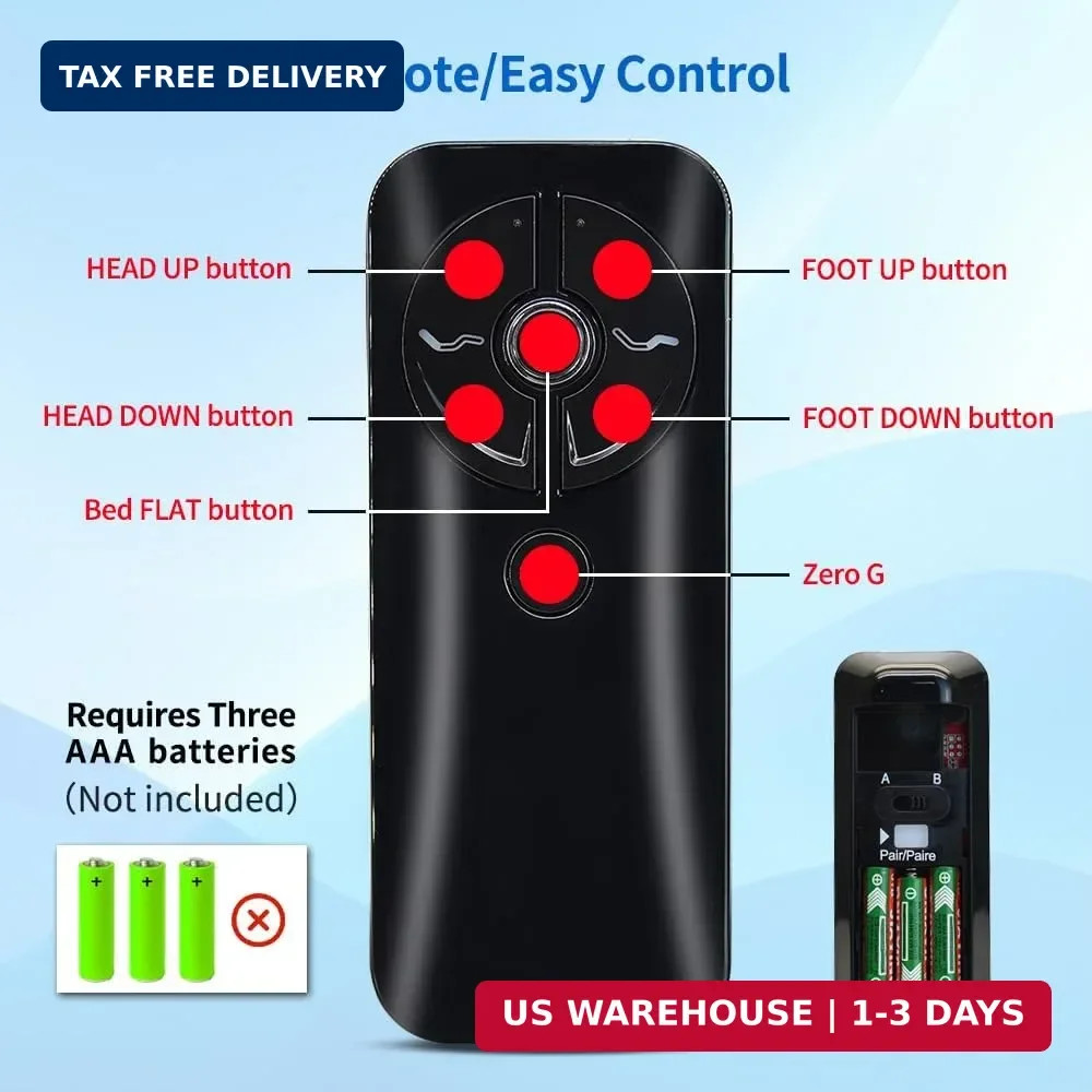 RF399A RF368B MC120TS Remote Replacement for Keeson Adjustable Bed Remote/Tempur