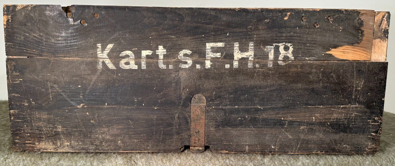 WW2 German Ammo Box Kart.s.F.H.18 Heeres-Munition 1944 WaA Marked Paper label