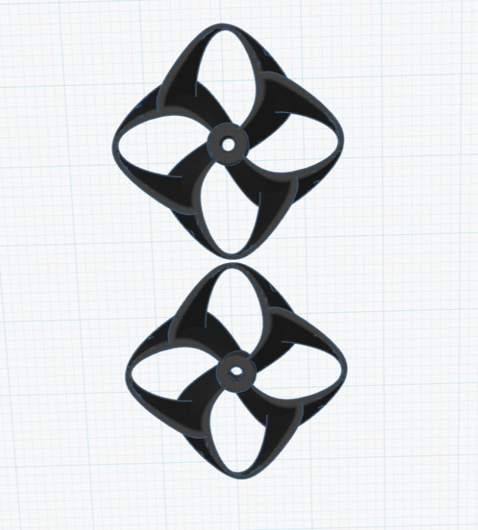 Propeller for 5mm Shaft V6 3-inch Quad-Loop Toroidal Design with T-Mount