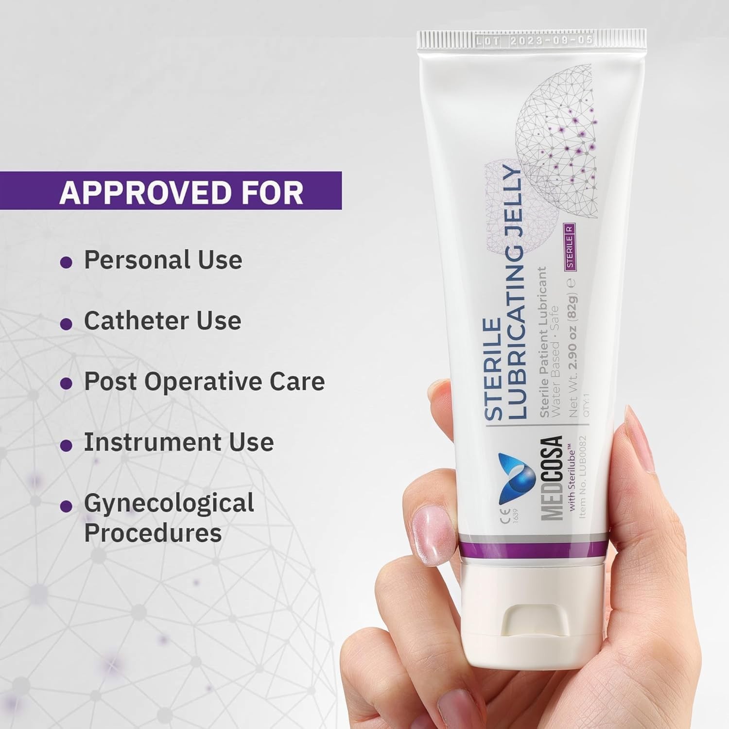 Versatile, Sterile Water-Based Lubricant for Catheters & Body Piercing - 2.9oz