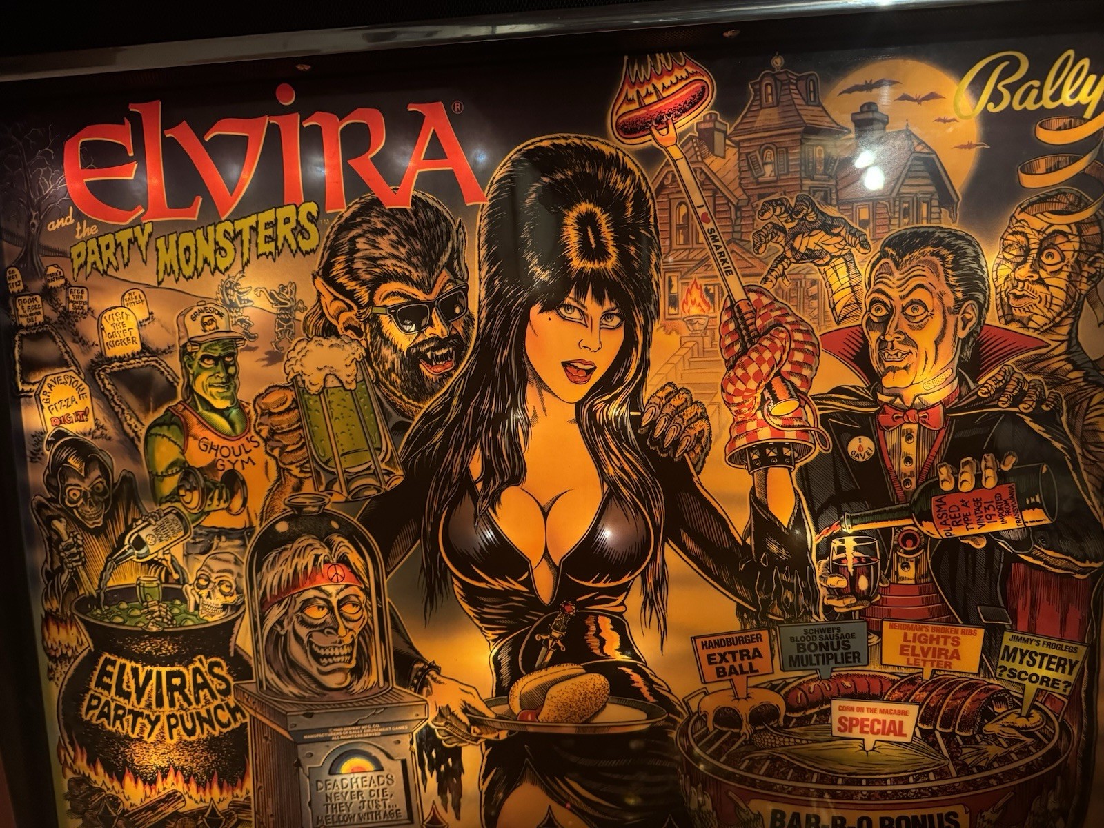 Bally Elvira and the Party Monsters Original Pinball Machine Arcade Game
