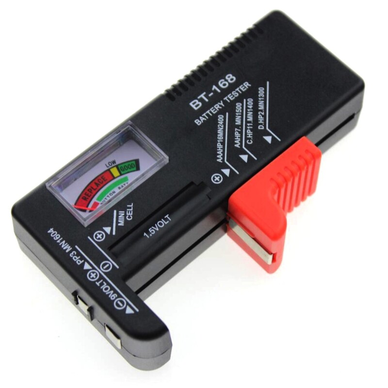 Battery Tester Small Home Battery Capacity Check Tool for 9V 1.5V Batteries