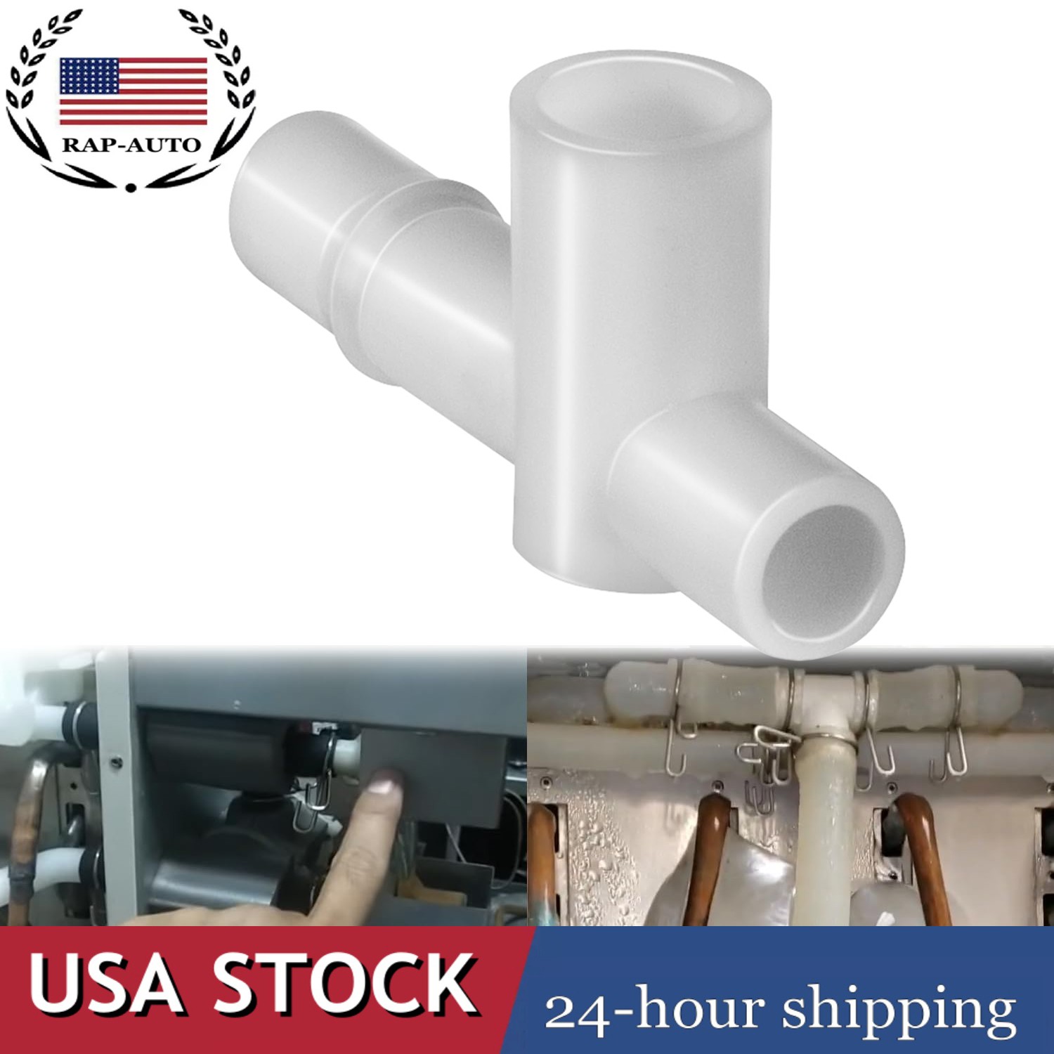 4A0177-01 Sanoprene Tee for Hoshizaki Ice Machines, 3-Way Water Line Connector