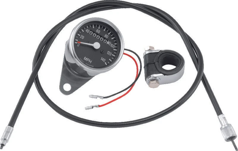 Bikers Choice Fits L73-94 XL 73-94 FX FXR Mini Speedometer Kit 140 MPH Black