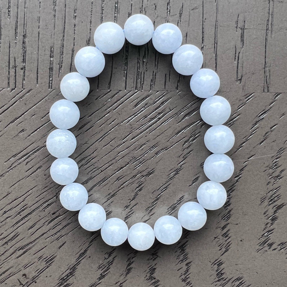 Blue calcite bracelet 9mm 6.5