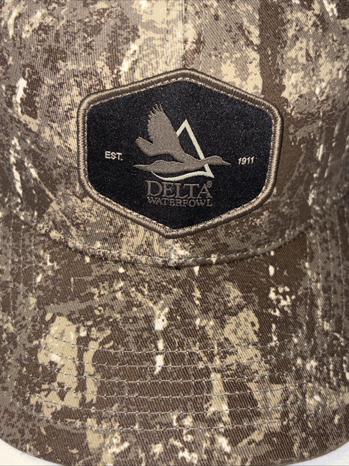 NWT Delta Waterfowl Hat Cache Camo Trucker Snap Back Patch Limited First Lite