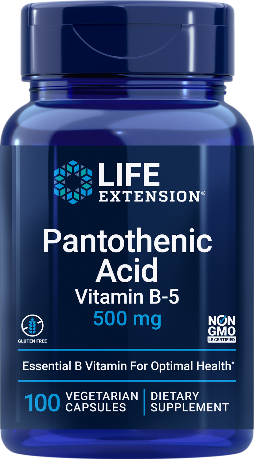 Life Extension VIT B5 Pantothenic Acid 500 mg 100 Veg Cap