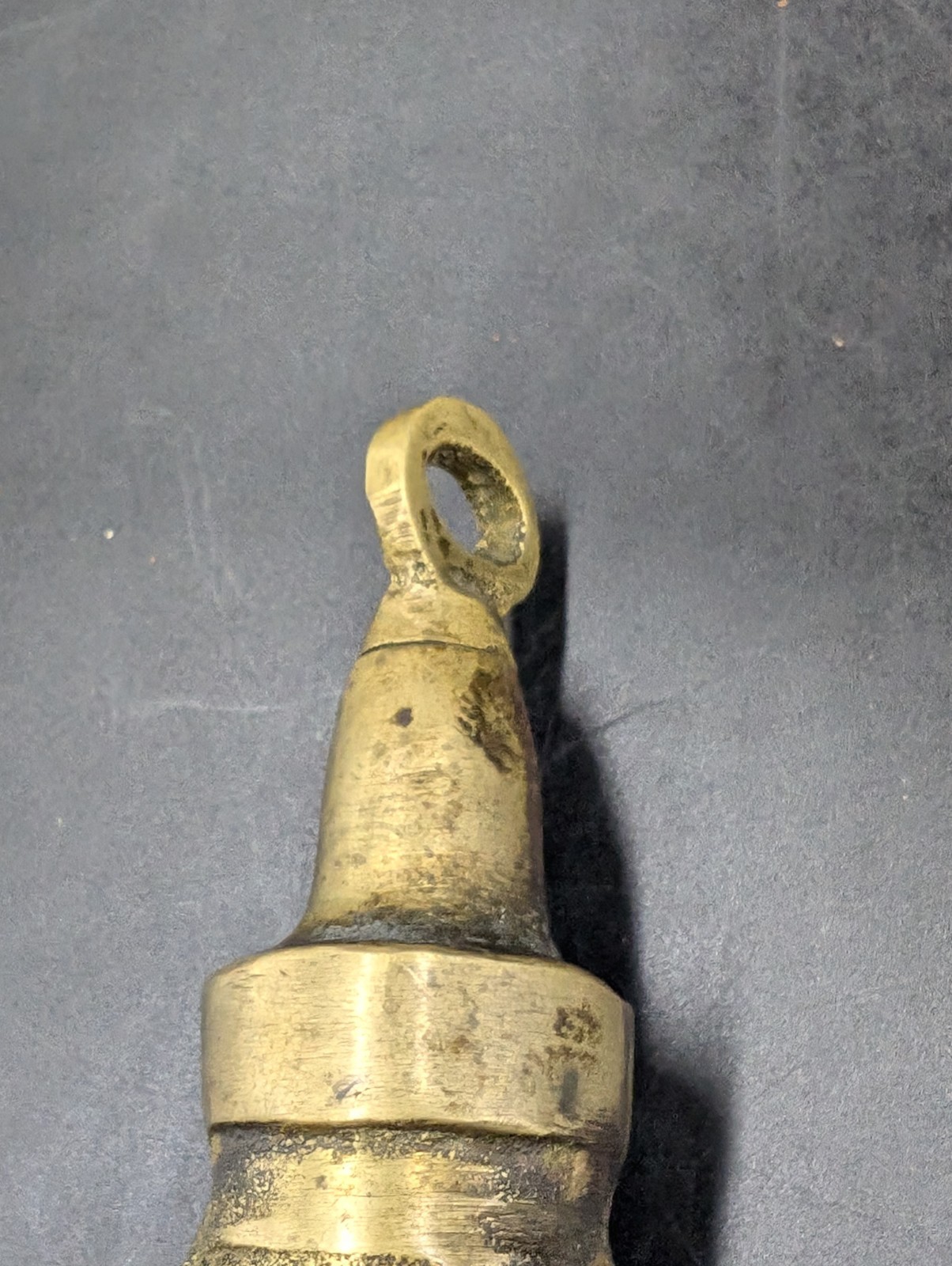 Antique Brass Black Powder Flask Embossed