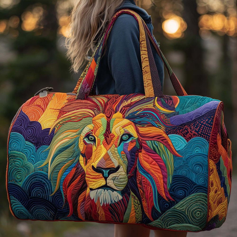 Quilted Embroidery Travel Duffel Bag Handbag Multi-use Sport Gym Luggage Bag 32