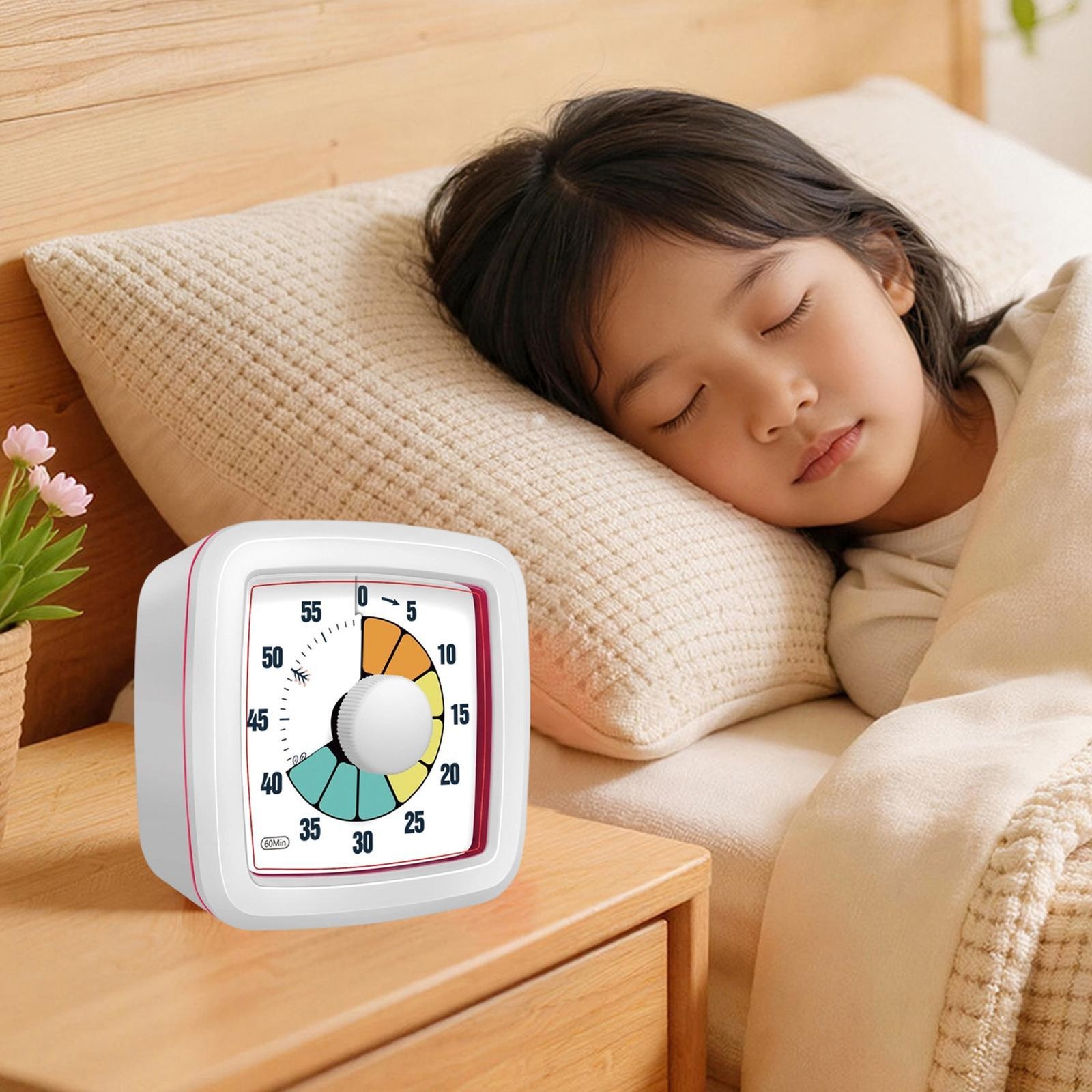 60-Minute Visual Countdown Timer, Mechanical Kitchen Timer Clock Visual Timer