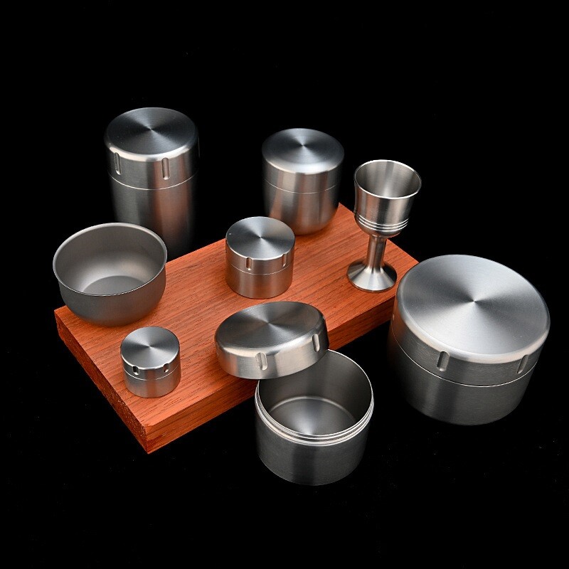 Pure Titanium Waterproof Pill Holder Organizer Container Jewelry Tea Storage Box